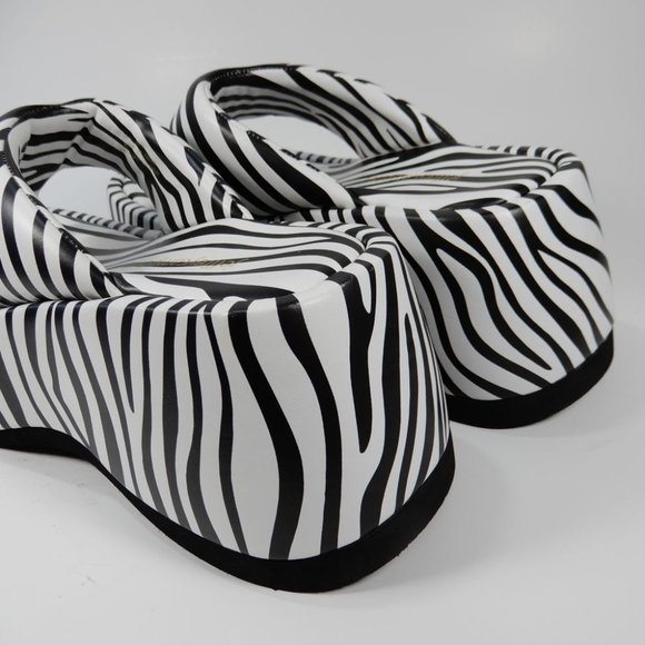 Jeffrey Campbell Crybaby Platform Thong SANDALS Size 5.5 Zebra Print NEW $125 - Picture 14 of 16